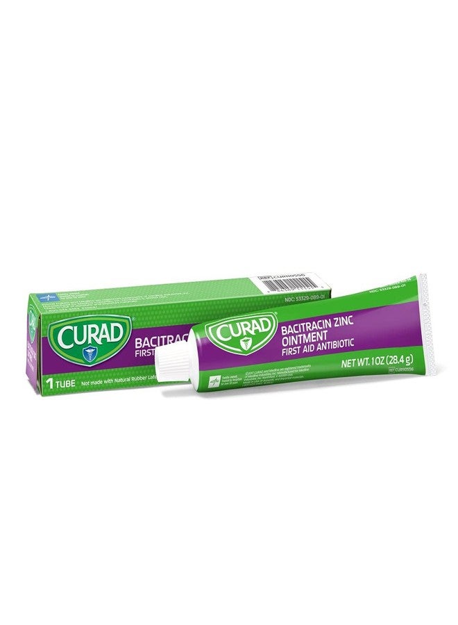 CURAD Bacitracin Ointment with Zinc First Aid Antibiotic, 1 oz. Tube, Pack of 12 - Image 1